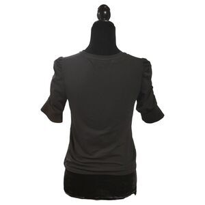 Walter Baker Black Ruffled Puff Sleeve Top XS